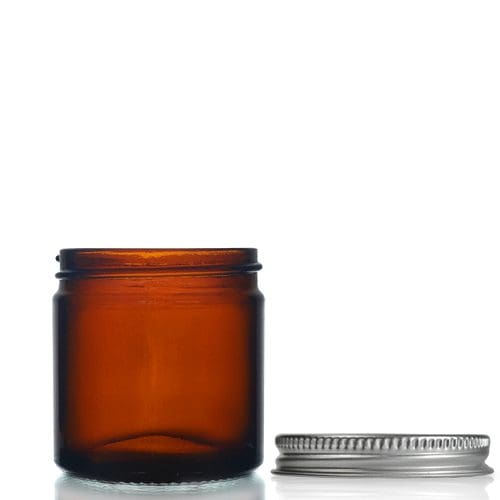 60ml Amber Glass Ointment Jar w Aluminium Cap