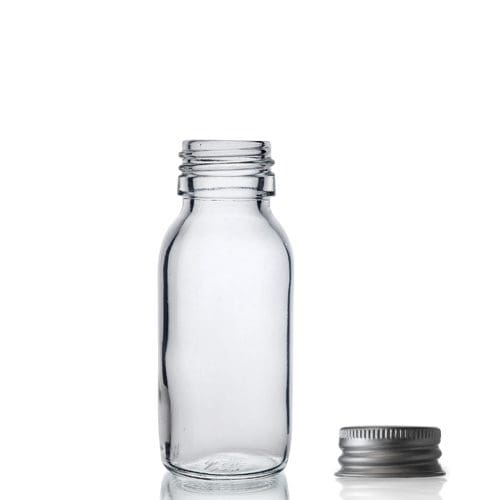 60ml Clear Glass Syrup Bottle & Aluminium Cap Ampulla LTD