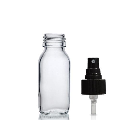 60ml Clear Glass Syrup Bottle & Atomiser Spray