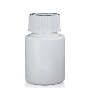 60ml White Pharmapac Container & White CR Screw Cap