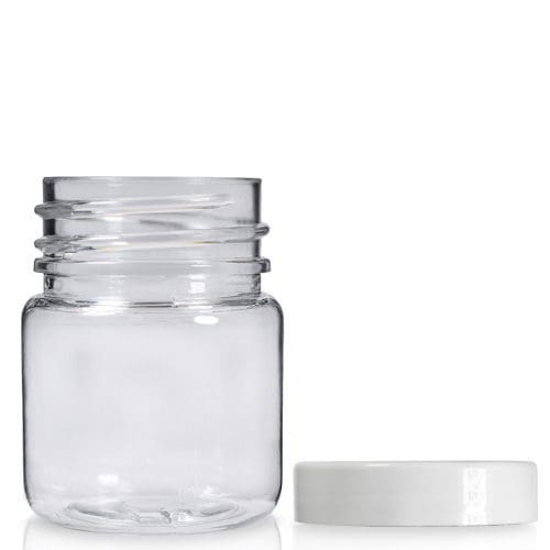 65ml Clear PVC Screw Top Jar With Lid Ampulla Ltd 0161 367 1414