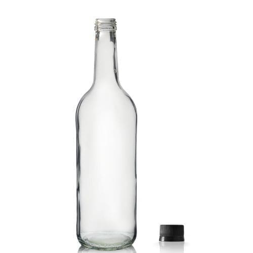 750ml Clear Glass Bottle & Screw Cap