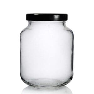 370ml Oval shaped glass jam jar with lid
