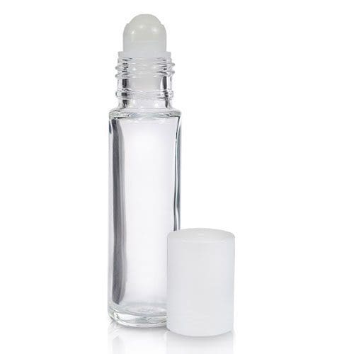 10ml Glass Roller Ball Bottle With White Cap Ampulla 0161 367 1414