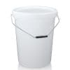 25 Litre White Plastic Bucket With Metal Handle and Lid