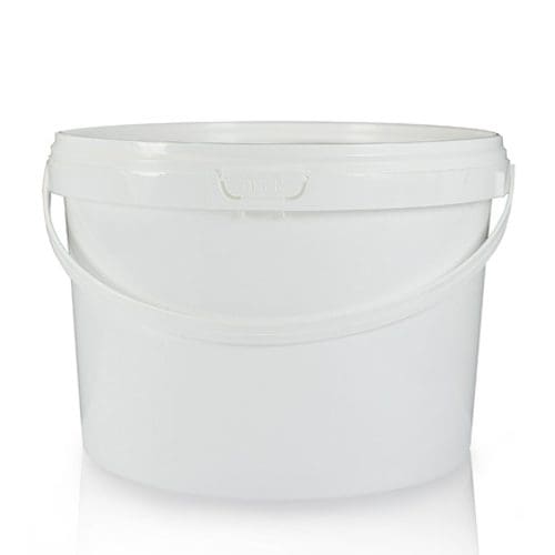 2.5L small white plastic bucket White PP Plastic Buckets Ampulla Ltd