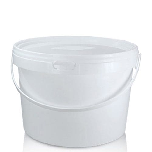 1 Litre Small Black Plastic Bucket With Lid