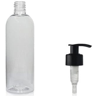 500ml Boston Clear PET Bottle & White Lotion Pump