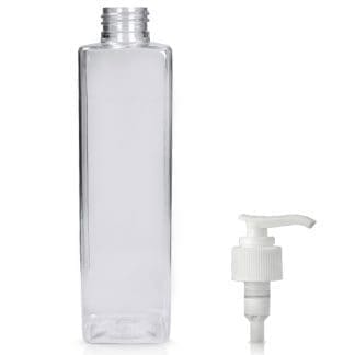 250ml Tall Square Plastic Lotion Bottle
