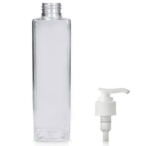 250ml Tall Square Plastic Lotion Bottle