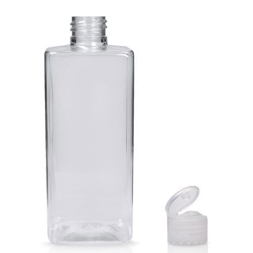 Square Plastic Bottle With Flip-Top Cap