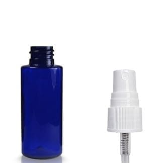 50ml Cobalt Blue PET Plastic Bottle With Spray