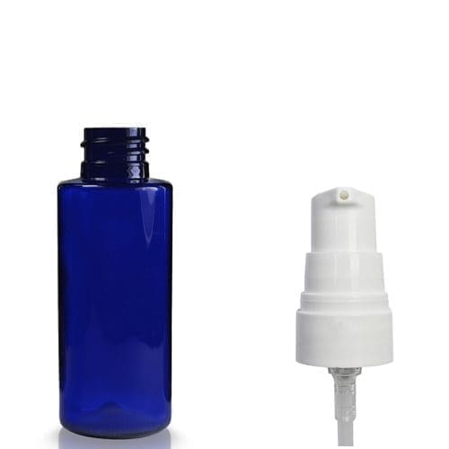 50ml Cobalt Blue PET Plastic Bottle With Lotion Pump