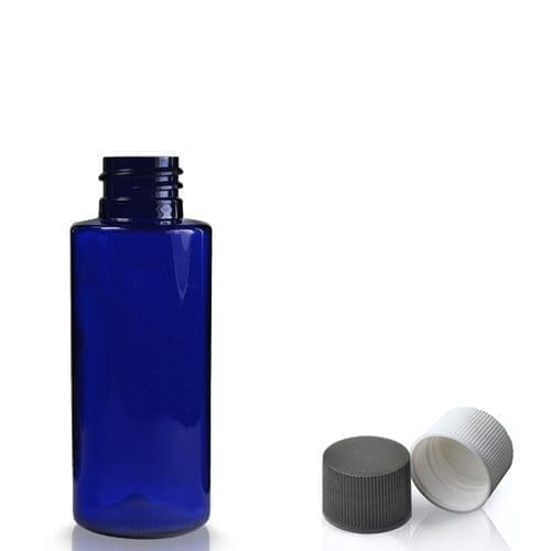 50ml Blue Plastic Bottle & Screw Cap Ampulla Packaging Limited