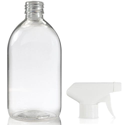 500ml Clear PET Sirop Bottle With Trigger Spray