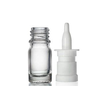 5ml Clear Glass Dropper Bottle w Nasal Spray