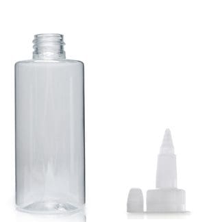 100ml Clear PET Plastic Tubular Bottle & Spout Cap
