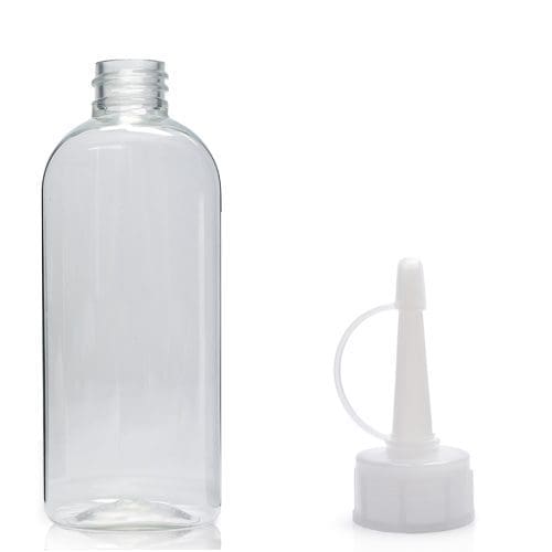 250ml Clear PET Oval Bottle With Spout Cap