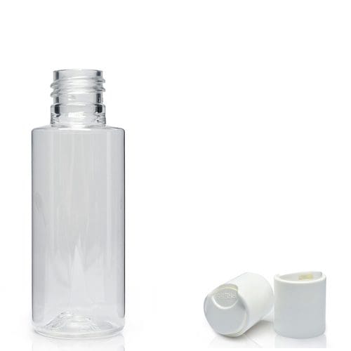 50ml Clear Tubular Bottle & Disc Top Cap