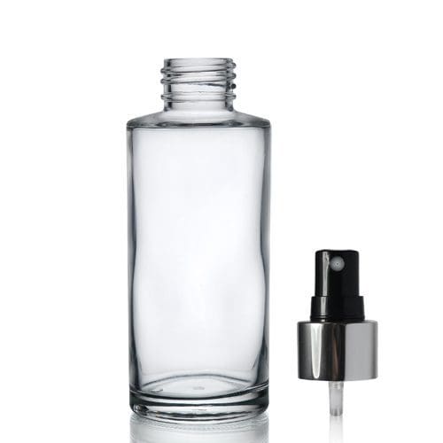 100ml Clear Glass Simplicity Bottle 24mm Silver Atomiser Spray