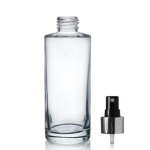 150ml Glass Simplicity Bottle w Black and Silver Atomiser