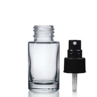 30ml Clear Glass Simplicity Bottle & Black Atomiser Cap