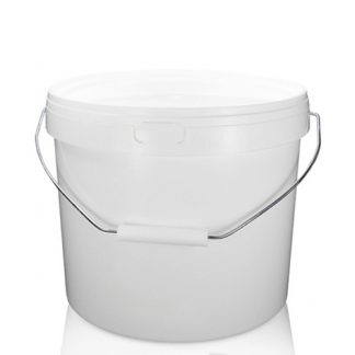 10.3 Litre White Plastic Bucket With Metal Handle