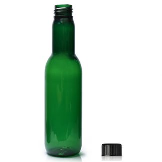 187ml Green Plastic Wine Bottle & Plastic Cap