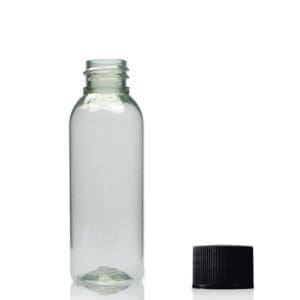 50ml RPET Boston bottle w plastic cap
