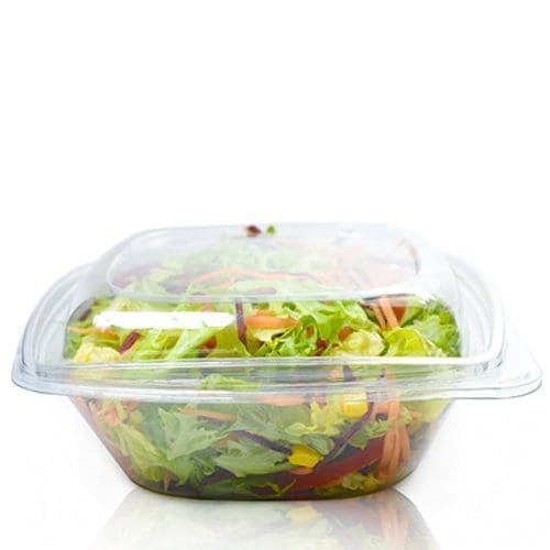 1000cc Clear Disposable Square Salad Bowl And Lid