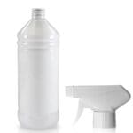 1 Litre White Plastic Bottle & Trigger Spray