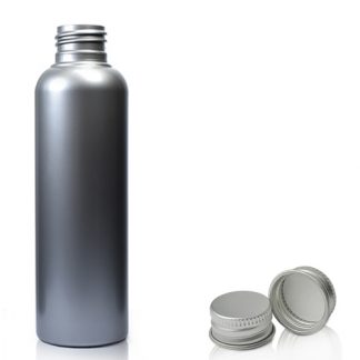 100ml Silver Plastic Bottle & Silver Cap