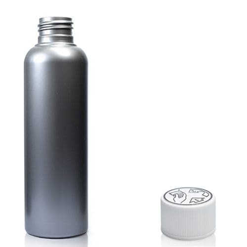100ml Silver Plastic Bottle With Child Resistant Cap