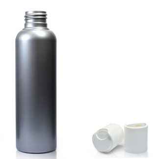100ml Silver Plastic Bottle With Disc Top Cap