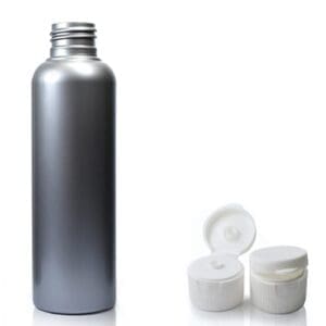 100ml Silver Plastic Bottle & Flip Top Cap