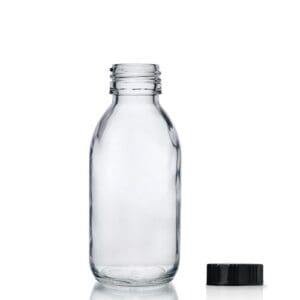 125ml Clear Glass Bottle with screw cap