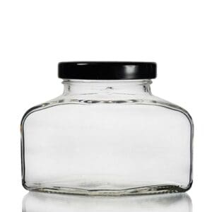 228ml Trittico Glass Jar w Black Lid