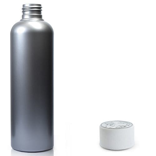 250ml Silver Plastic Bottle With Child Resistant Cap