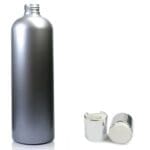 500ml Silver Plastic Bottle & Silver Disc-Top Cap