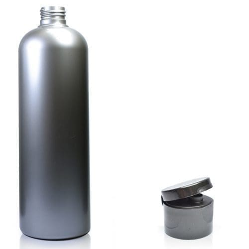 500ml Silver Plastic Bottle With Flip Top Cap