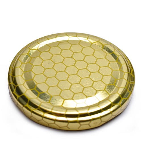 Gold lid with honeycomb pattern