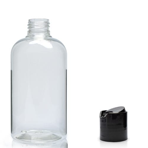 Clear Boston Bottle With Disc Cap