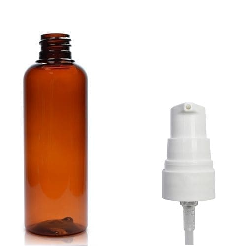 100ml amber plastic bottle w lotion