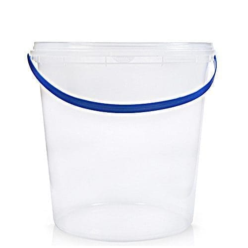 2.3 Litre Clear Bucket With Blue Handle & T/E Lid Ampulla Packaging