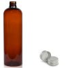 500ml Amber Plastic Bottle & Silver Cap