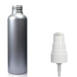 100ml Silver PET Plastic Bottle gloss white pump