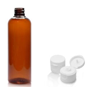 150ml Amber Plastic Bottle With Flip Top Cap