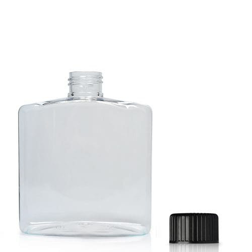 250ml Plastic Rectangular Bottle With black screw cap