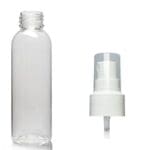 100ml clear PET plastic bottle with spray