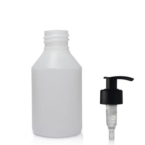 150ml Natural HDPE Round Bottle & Lotion Pump